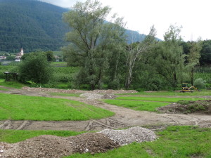 Ein Feuchtgebietskomplex mit einer artenreichen Wiese musste einer Apfelmonokultur weichen (Tisens 2015)